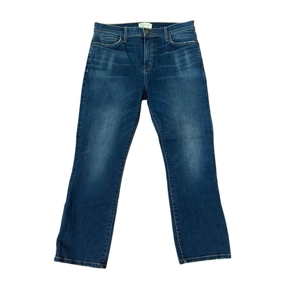 Current Elliott The Kick Jean Bootcut Cropped Jeans Mid Rise Medium Wash Size 30